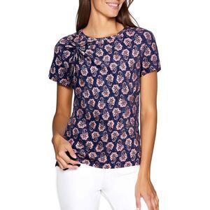 Nautica Jeans Co. Womens Navy Paisley Knit Pullover Top NWT